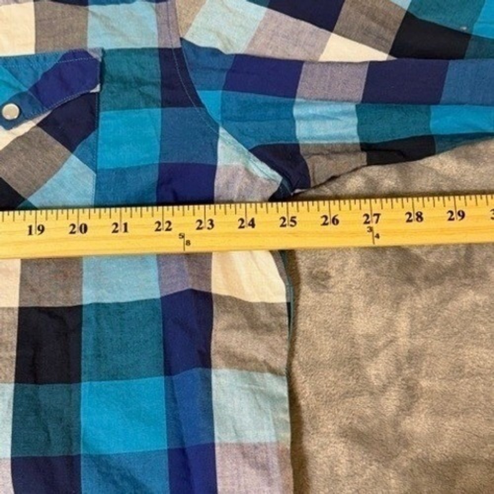 Roper Blue Plaid Pearl Snap Long Sleeve Button Down Western Shirt Mens 2XL EUC‎ - Picture 8 of 10